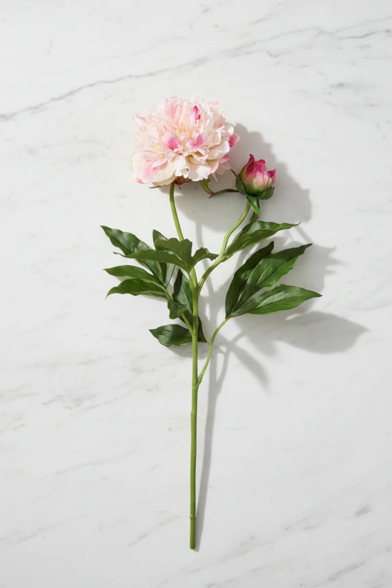 Faux Peony Spray 28" Two Tone Pink