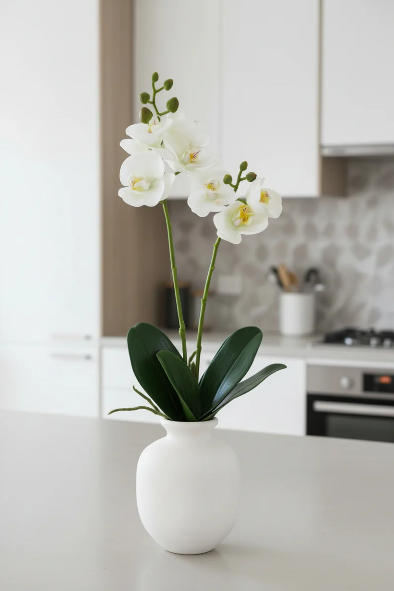 Faux Phalaenopsis Plant 18.5" White