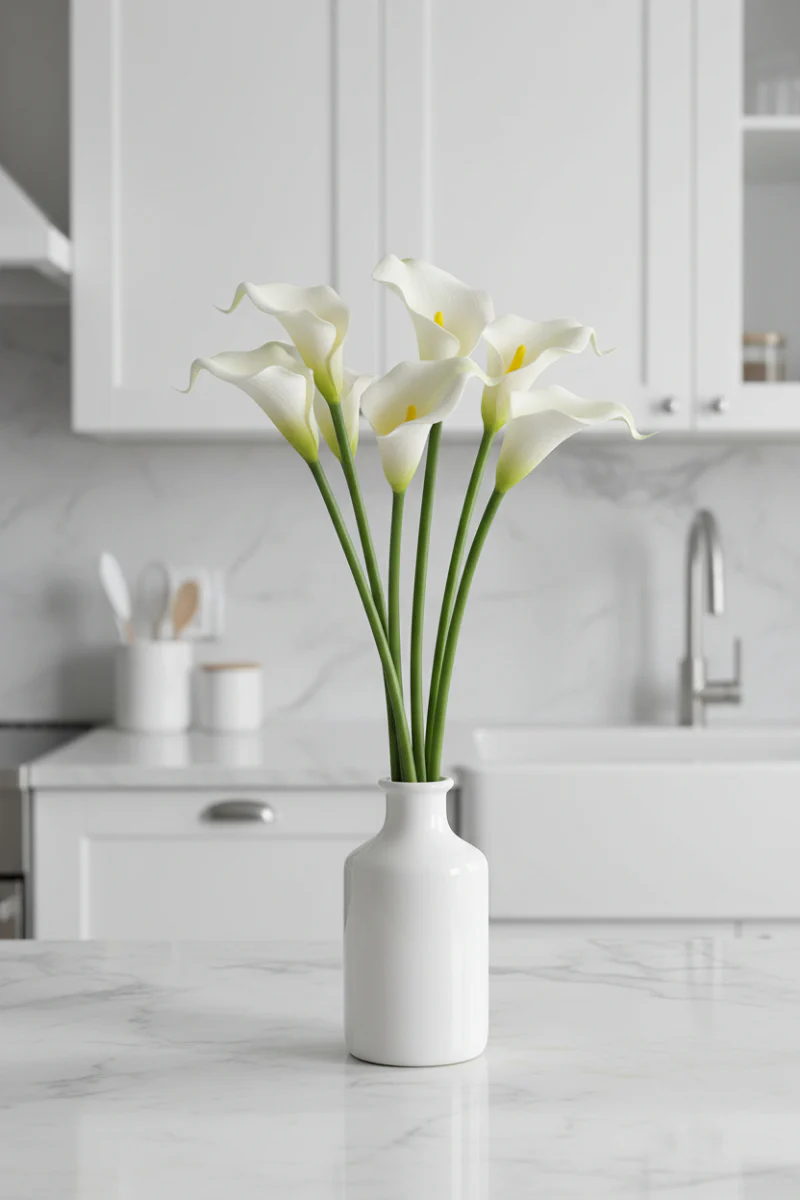 Faux Real Touch Calla Lily Spray 23" White