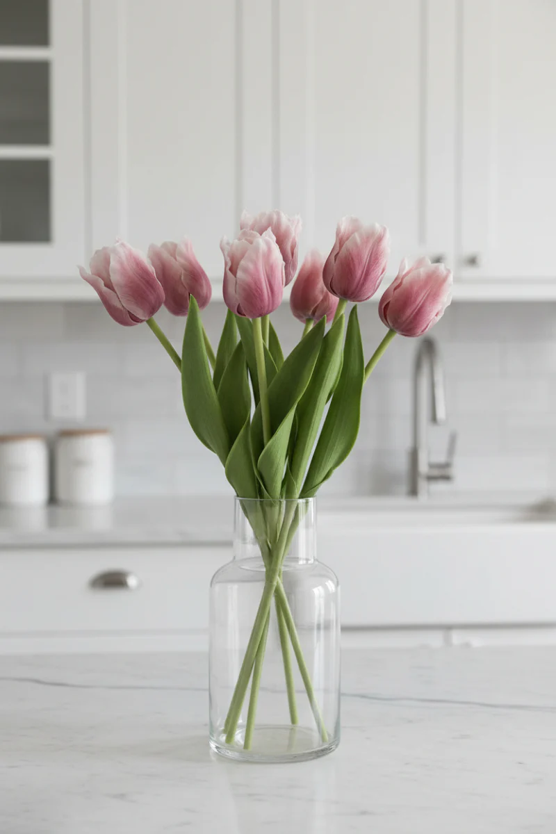Faux Real Touch Parrot Tulip Stem 13" Purple