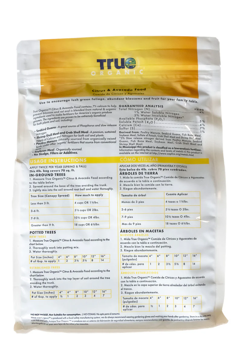 True Organic Citrus & Avocado Fertilizer Food 4 lb - Image 2