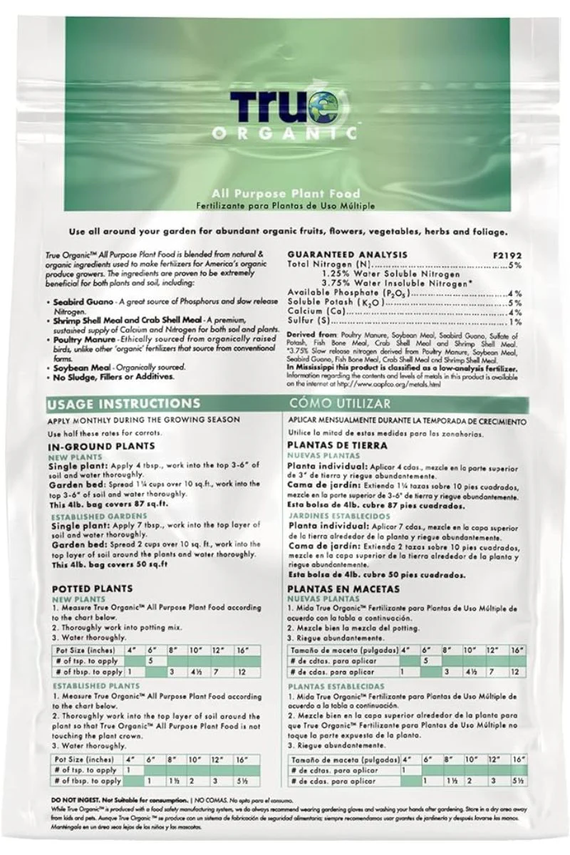 True Organic Raised Bed Fertilizer Food 4 lb - Image 2
