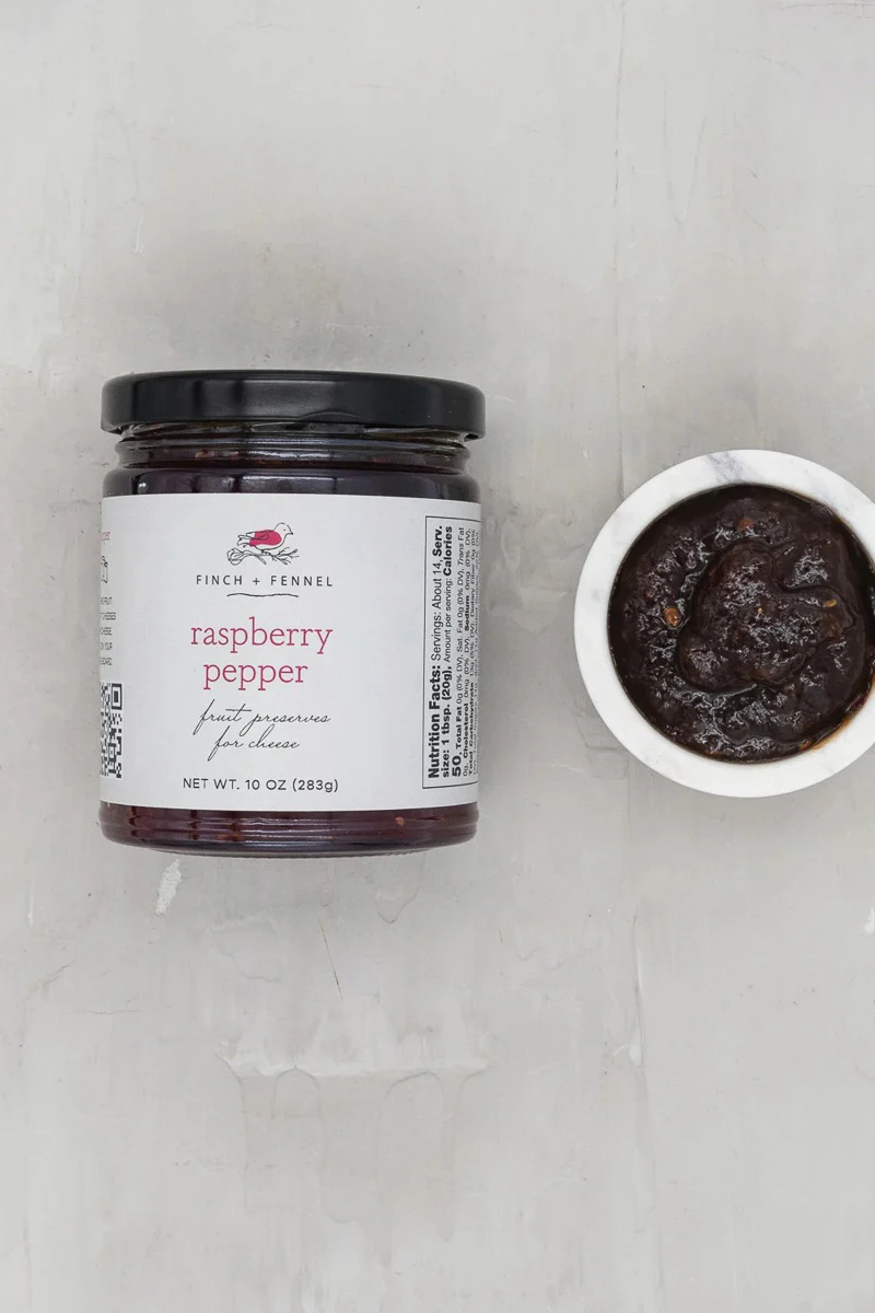 Finch + Fennel Raspberry Pepper Fruit Preserves for Cheese 10 oz - Image 2
