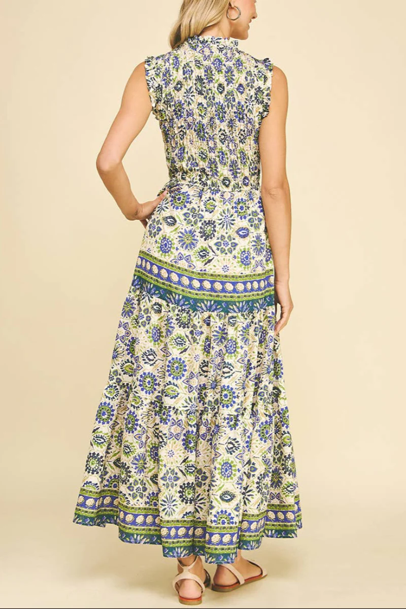 Floral Tiered Maxi Dress Small - Image 2