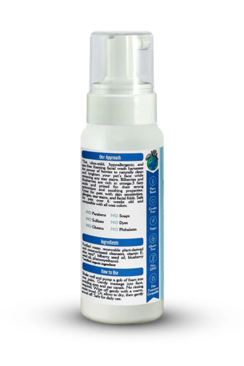 Earthbath Foaming Facial Wash Hypoallergenic w/Blueberry & Blackberry 8 oz - Image 4