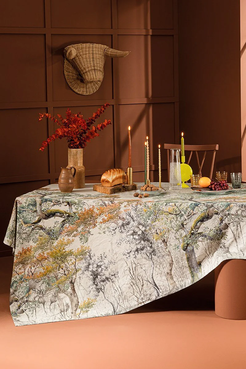Garnier-Thiebaut Bois De Mystere Tablecloth 61"x89" Parchemin - Image 2
