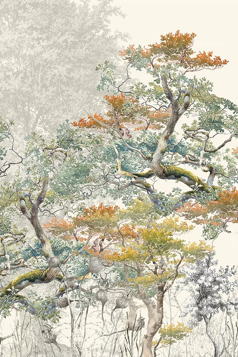 Garnier-Thiebaut Bois De Mystere Tablecloth 61"x89" Parchemin - Image 4