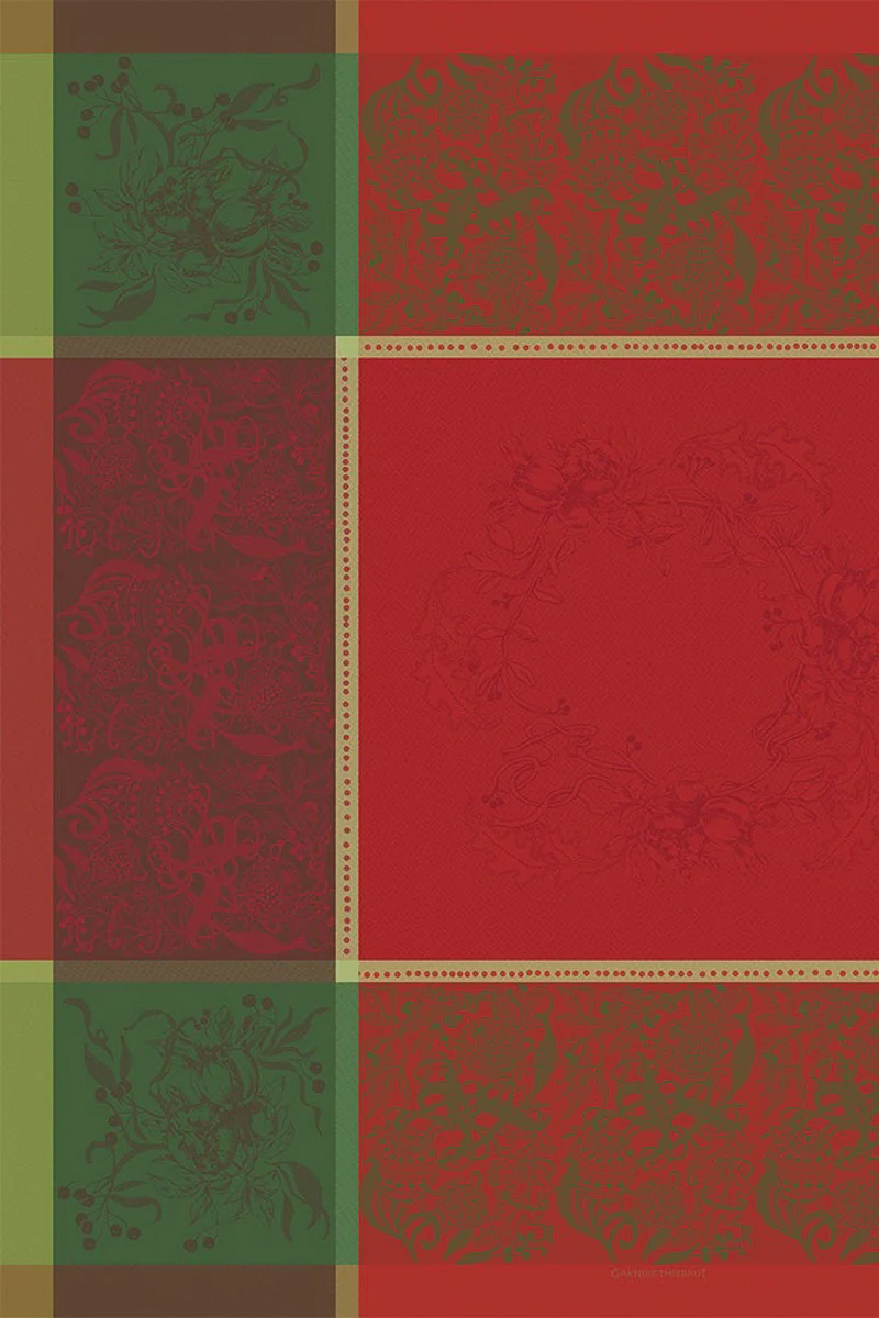 Garnier-Thiebaut Noel Fruite Tablecloth 69"x120" Rouge - Image 4