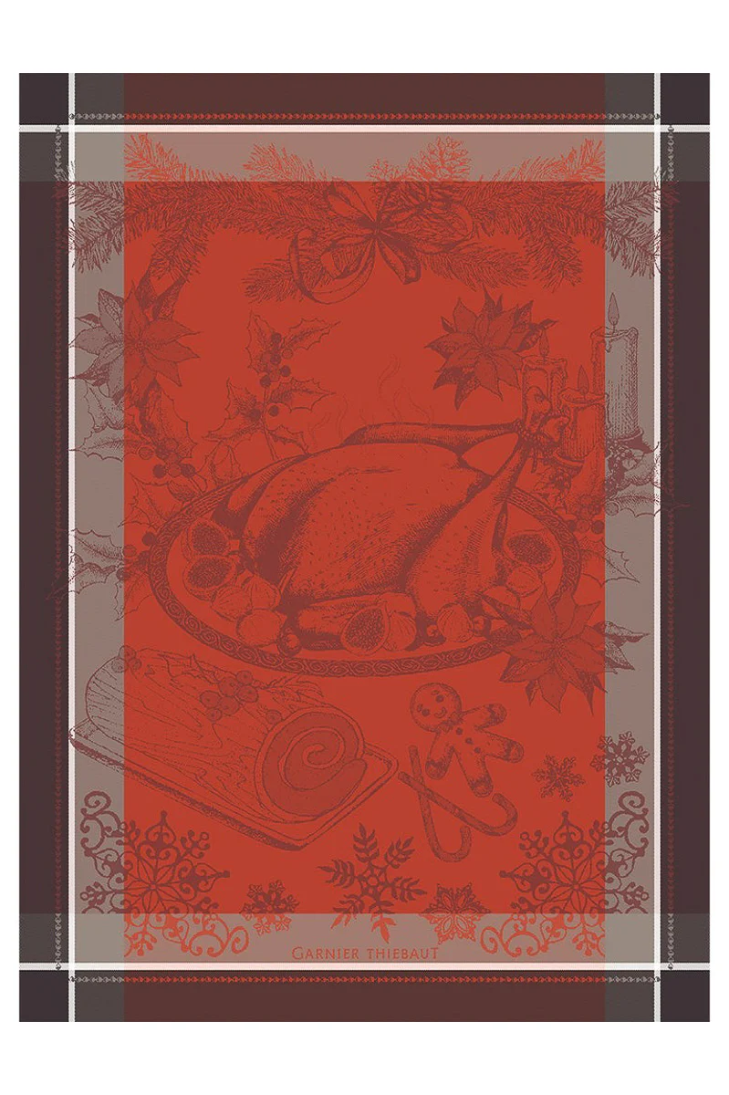Garnier-Thiebaut Dinde De Noel Vermillon Kitchen Towel
