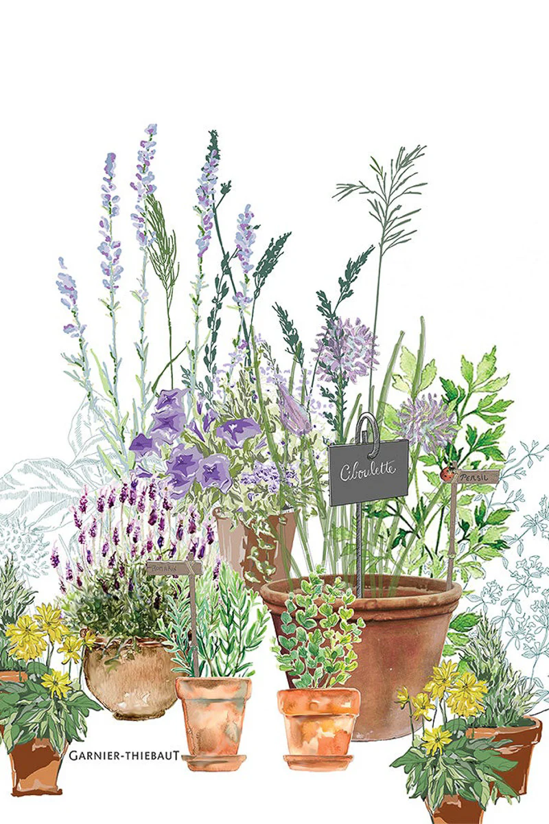 Garnier-Thiebaut Jardin Aromatique Provence Kitchen Towel