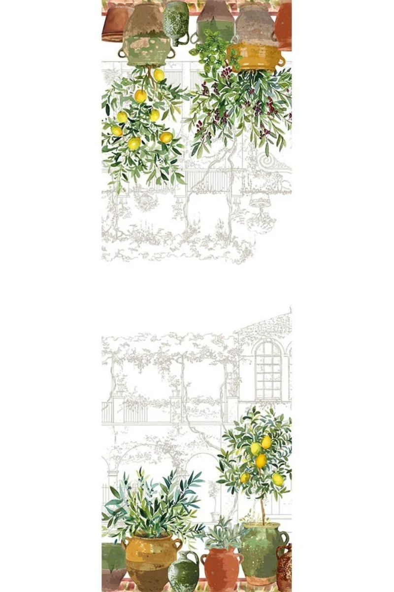 Garnier-Thiebaut Jardin Provencal Runner 20"x61" Olive - Image 2
