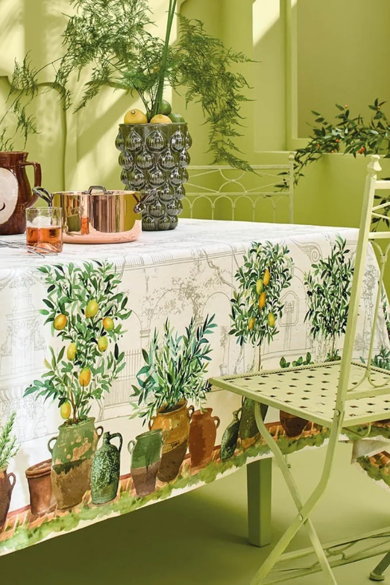 Garnier-Thiebaut Jardin Provencal Tablecloth Olive