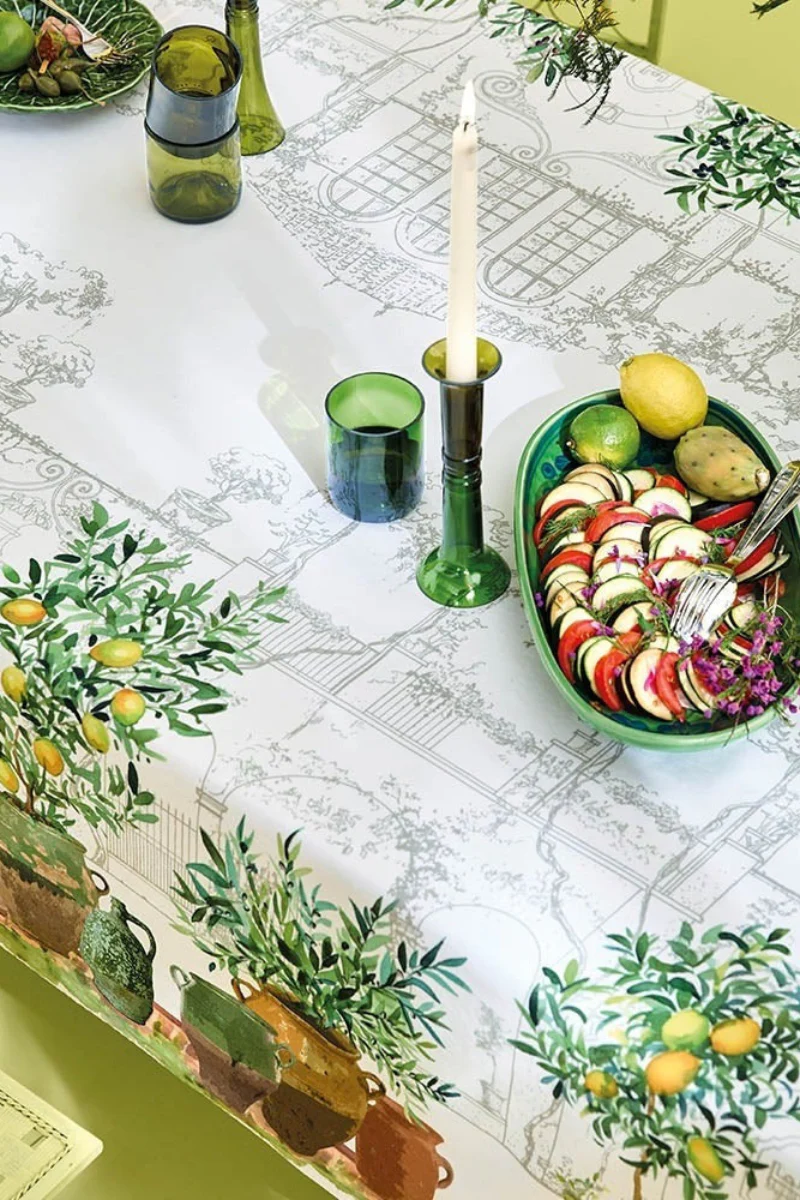 Garnier-Thiebaut Jardin Provencal Tablecloth Olive - Image 3