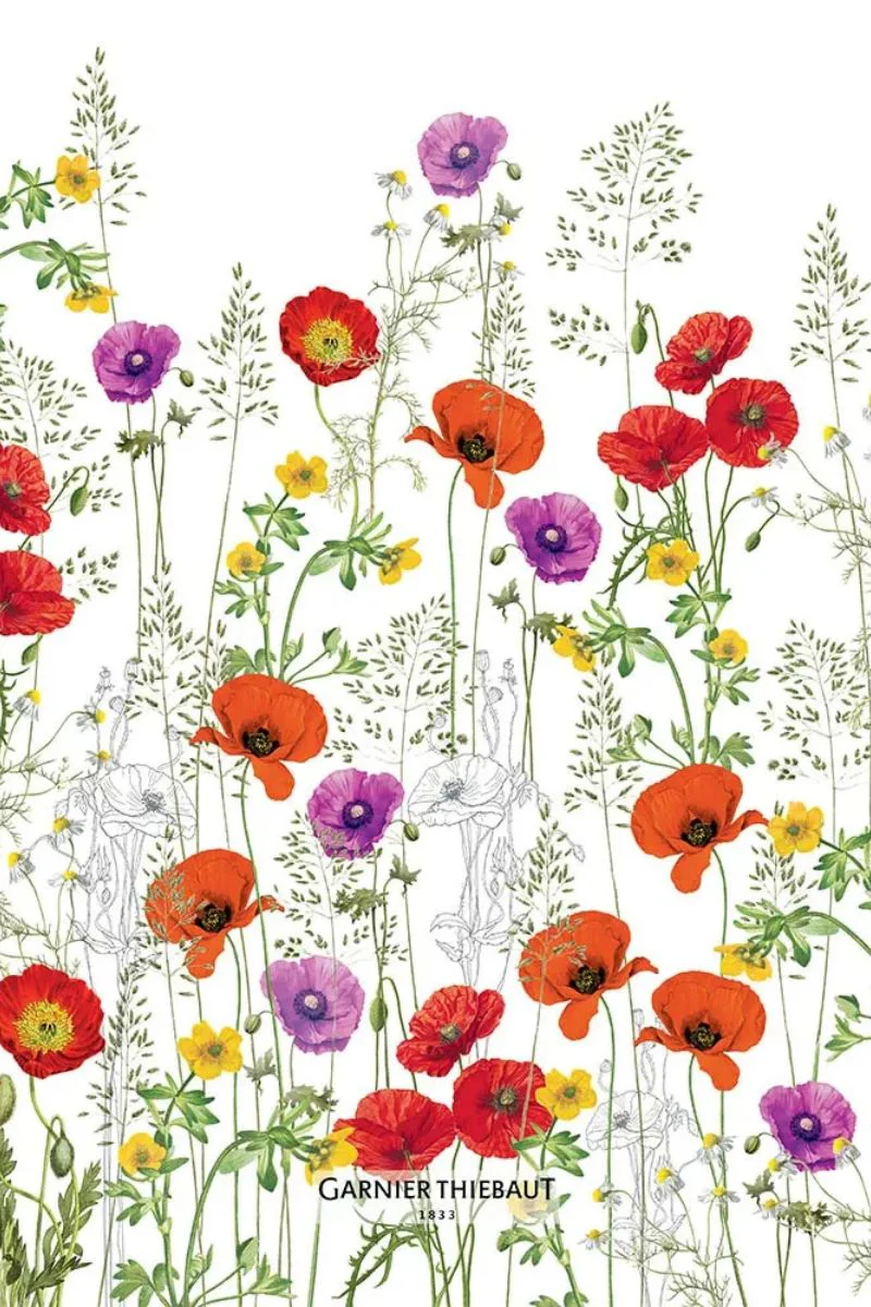Garnier-Thiebaut Les Coquelicots Violet Kitchen Towel - Image 2