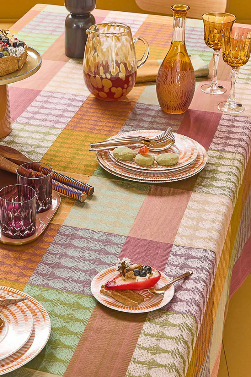 Garnier-Thiebaut Mille Halos Tablecloth 71"x98" Prunus - Image 3