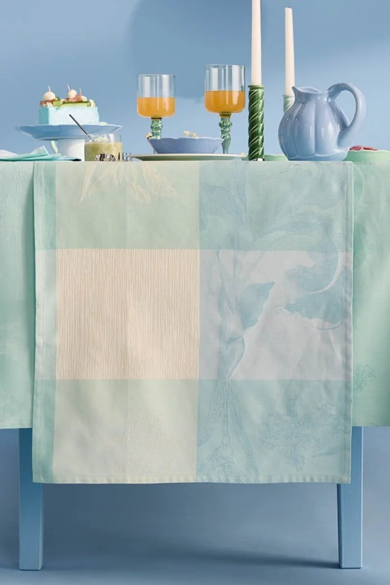 Garnier-Thiebaut Mille Iris D'Eau Runner 22"x71" Aqua