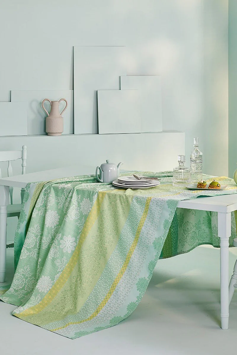 Garnier-Thiebaut Mille Lace Tablecloth 61"x102" Amande