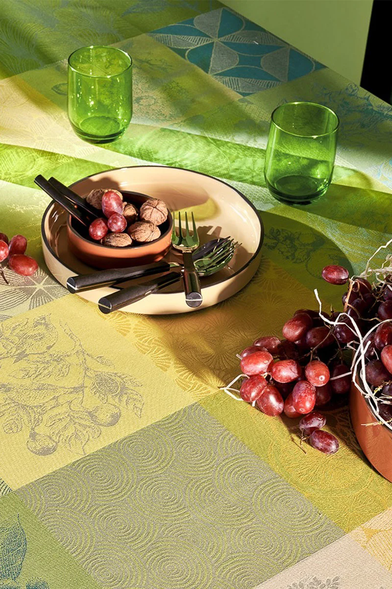 Garnier-Thiebaut Mille Parfums Coated Tablecloth 69"x69" Limoni - Image 3