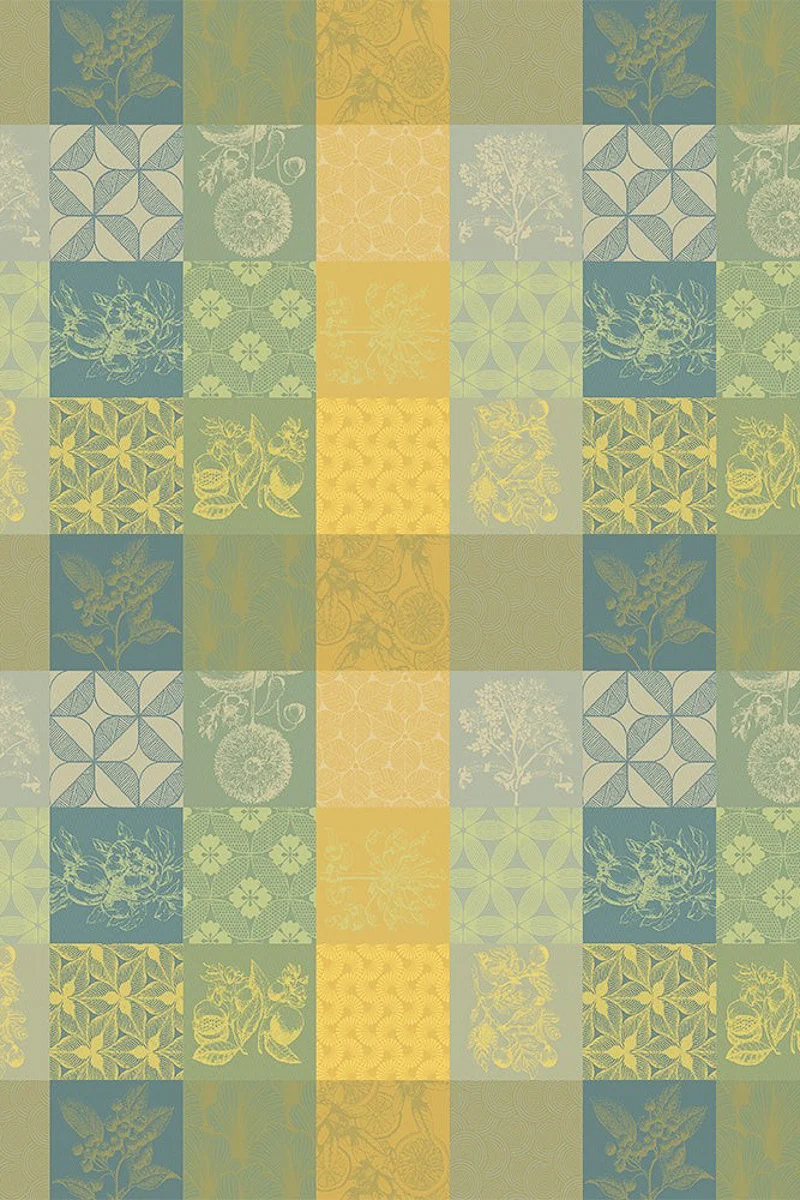 Garnier-Thiebaut Mille Parfums Coated Tablecloth 69"x98" Limoni - Image 4