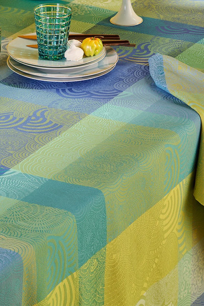 Garnier-Thiebaut Mille Rainures Table Runner 22"x61" Atoll - Image 2