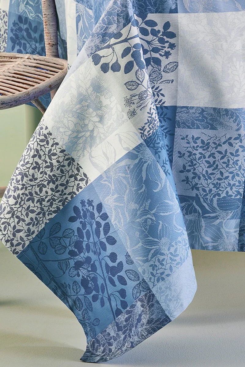 Garnier-Thiebaut Mille Rameaux Tablecloth 71"x71" Bleu - Image 3