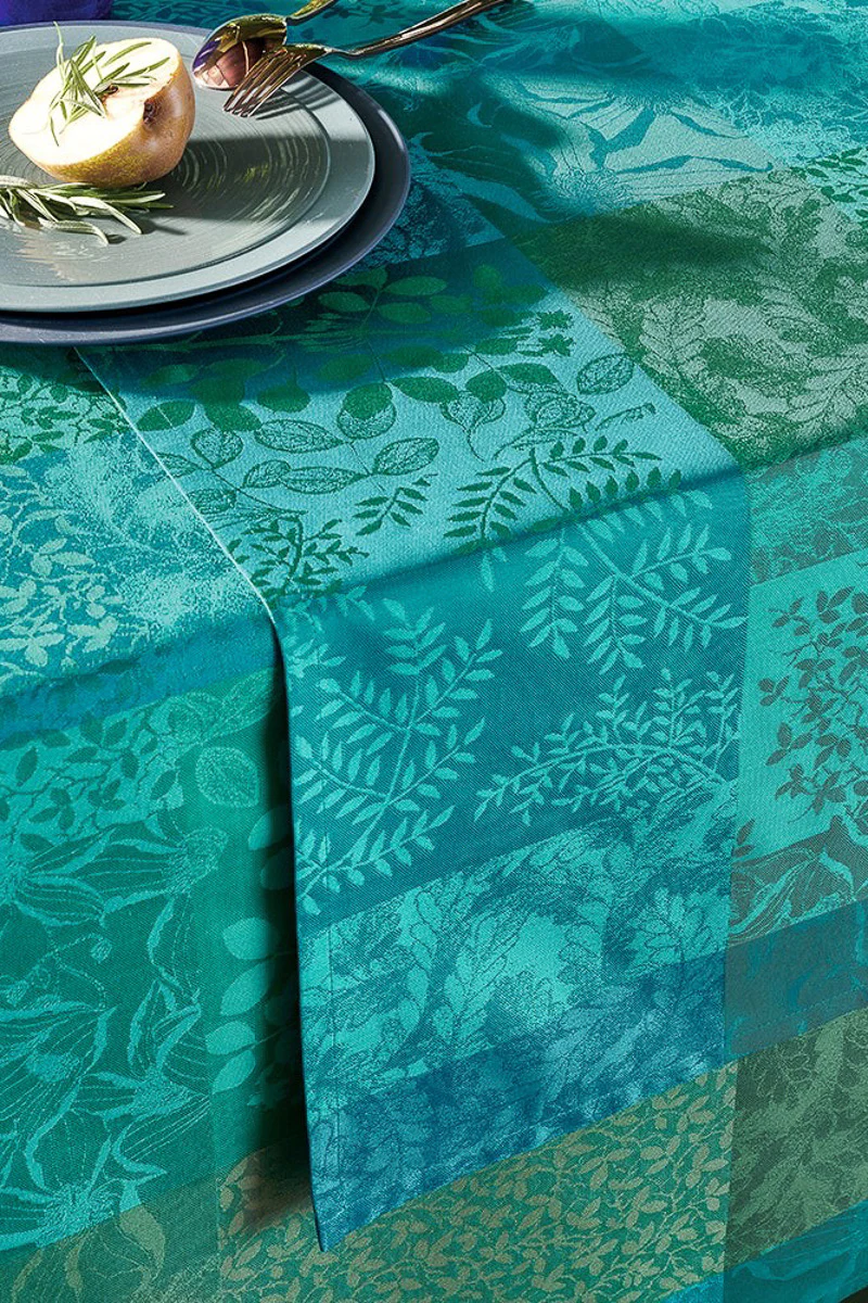 Garnier-Thiebaut Mille Rameaux Table Runner 22"x71" Emeraude - Image 2