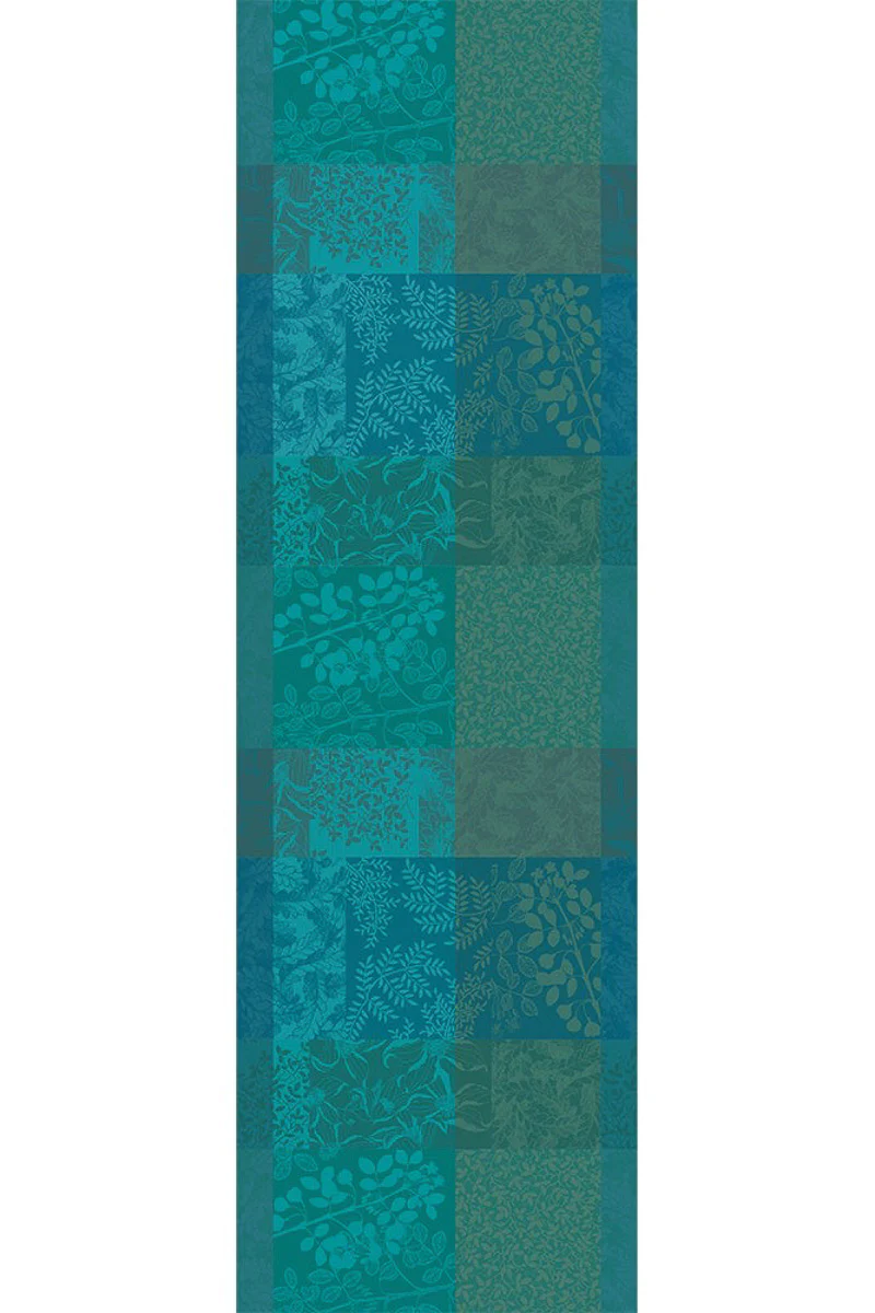 Garnier-Thiebaut Mille Rameaux Table Runner 22"x71" Emeraude - Image 3