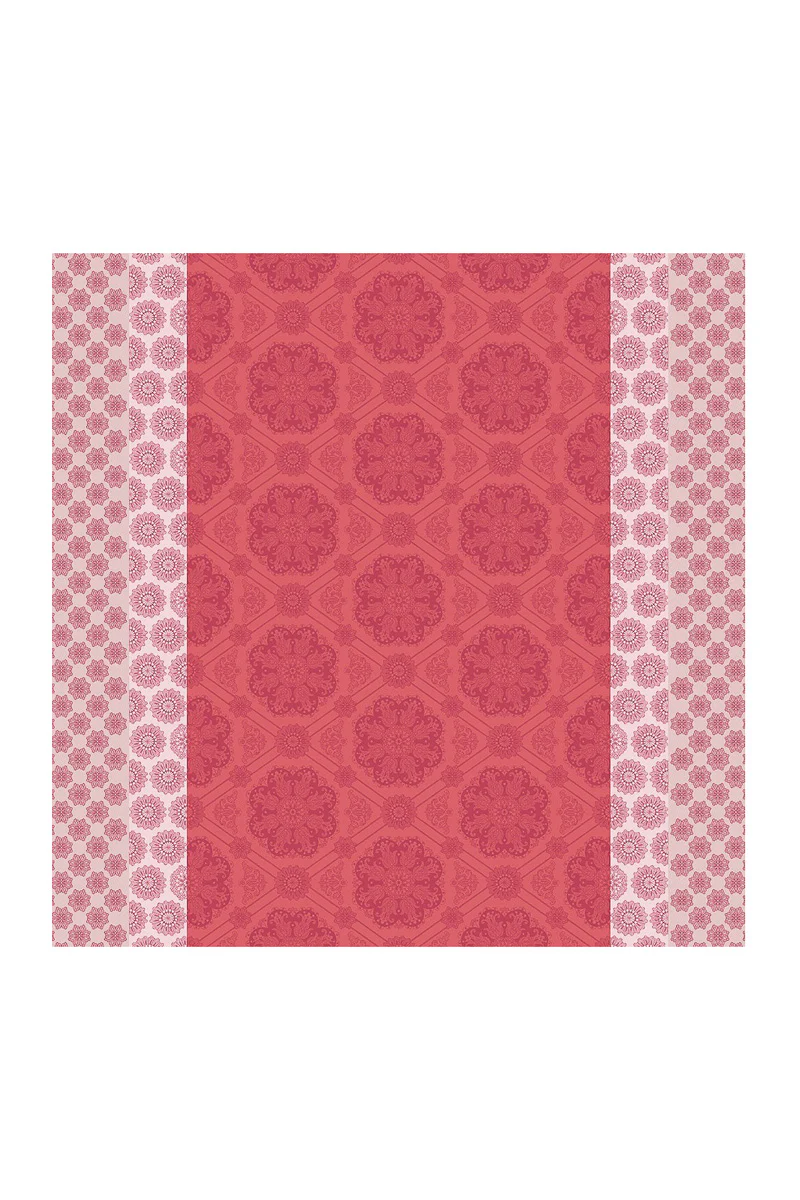 Garnier-Thiebaut Mille Rosaces Tablecloth 71"x71" Framboise - Image 5