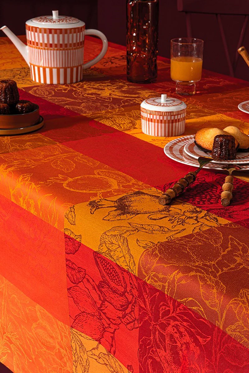 Garnier-Thiebaut Mille Senteurs Tablecloth 61"x61" Epices - Image 2
