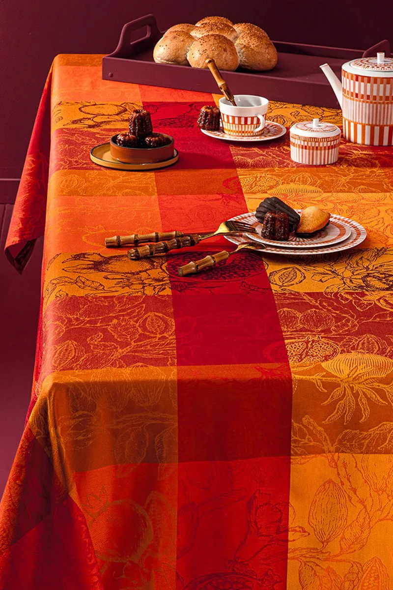 Garnier-Thiebaut Mille Senteurs Tablecloth 61"x61" Epices - Image 3