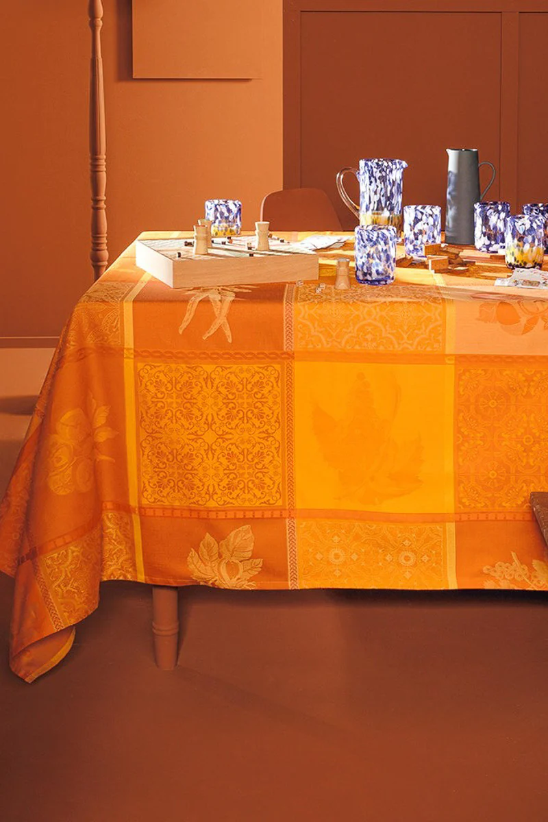 Garnier-Thiebaut Mille Tutti Frutti Tablecloth 71"x71" Ocre - Image 2