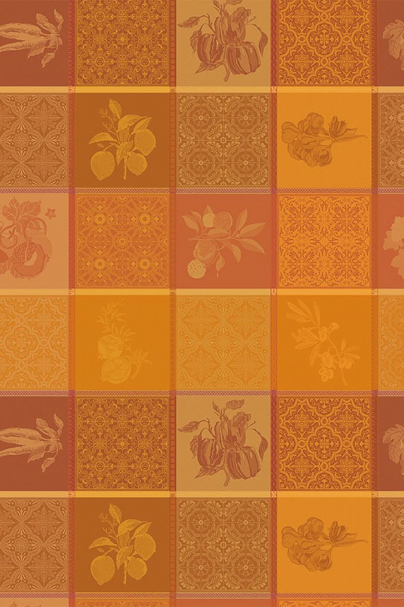 Garnier-Thiebaut Mille Tutti Frutti Tablecloth 71"x71" Ocre - Image 3