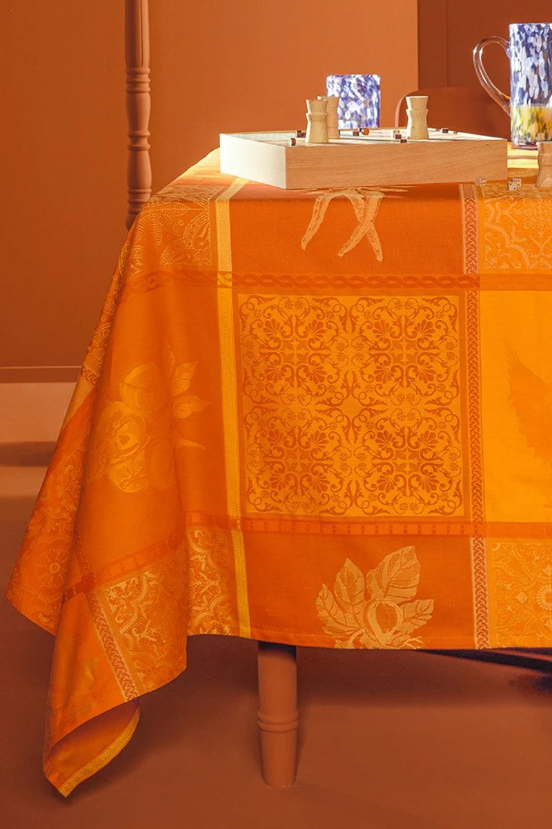 Garnier-Thiebaut Mille Tutti Frutti Tablecloth 71"x98" Ocre