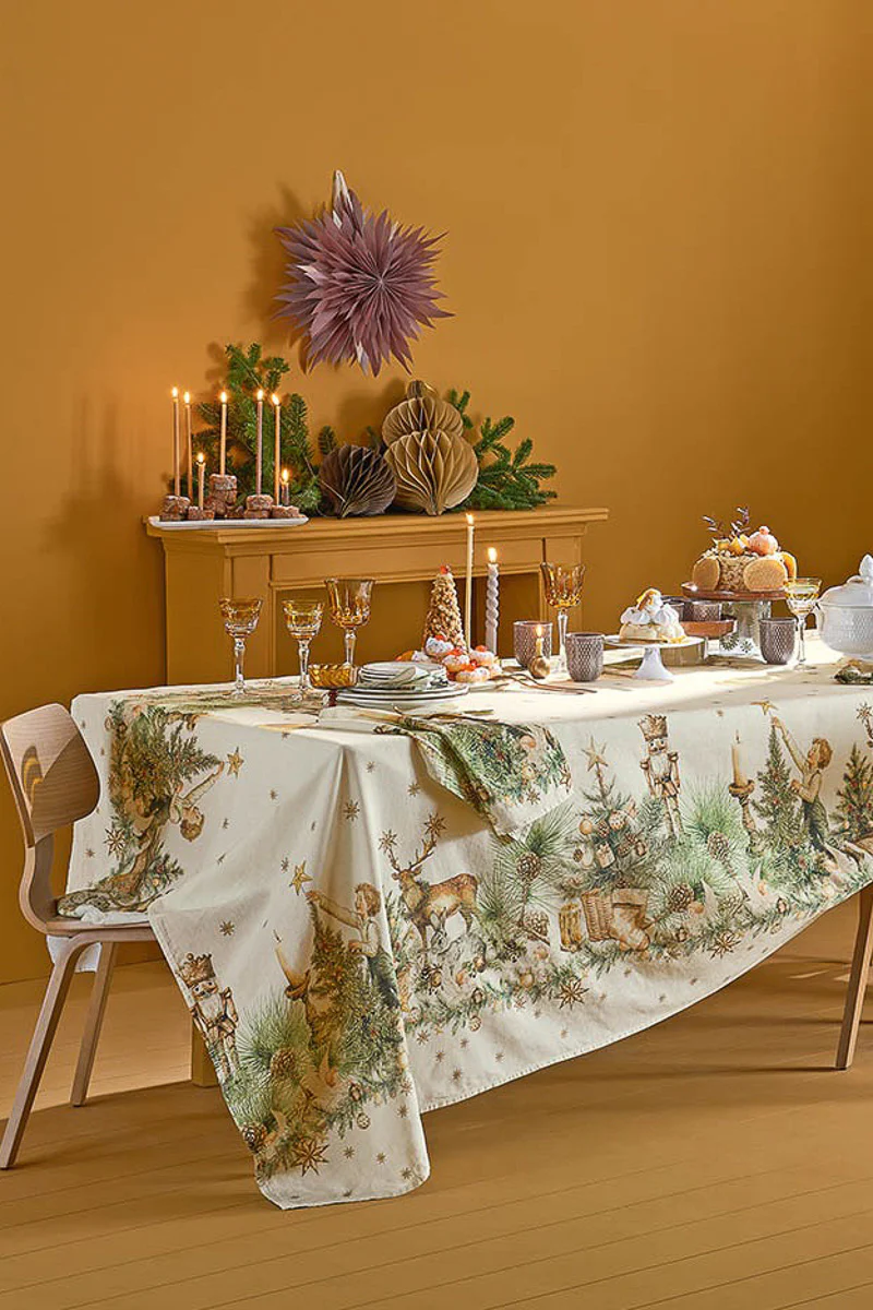 Garnier-Thiebaut Noel Vintage Tablecloth 61" x 89" Dore - Image 2