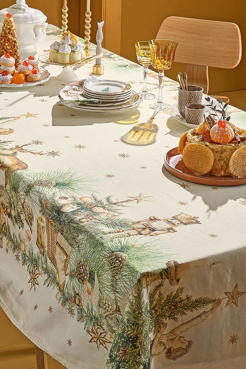 Garnier-Thiebaut Noel Vintage Tablecloth 61" x 102" Dore - Image 2