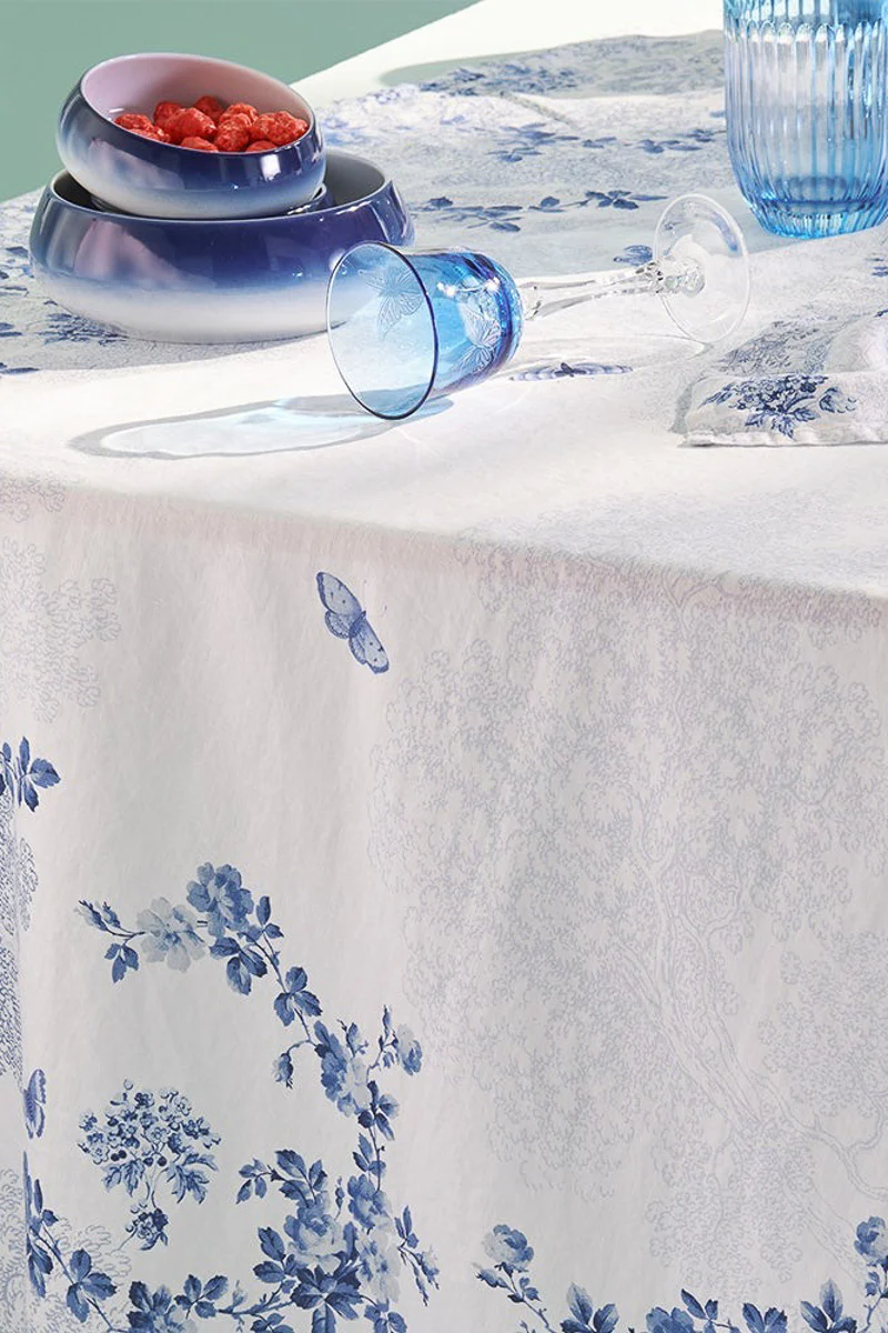 Garnier-Thiebaut Voliere Tablecloth 61"x102" Bleu - Image 2