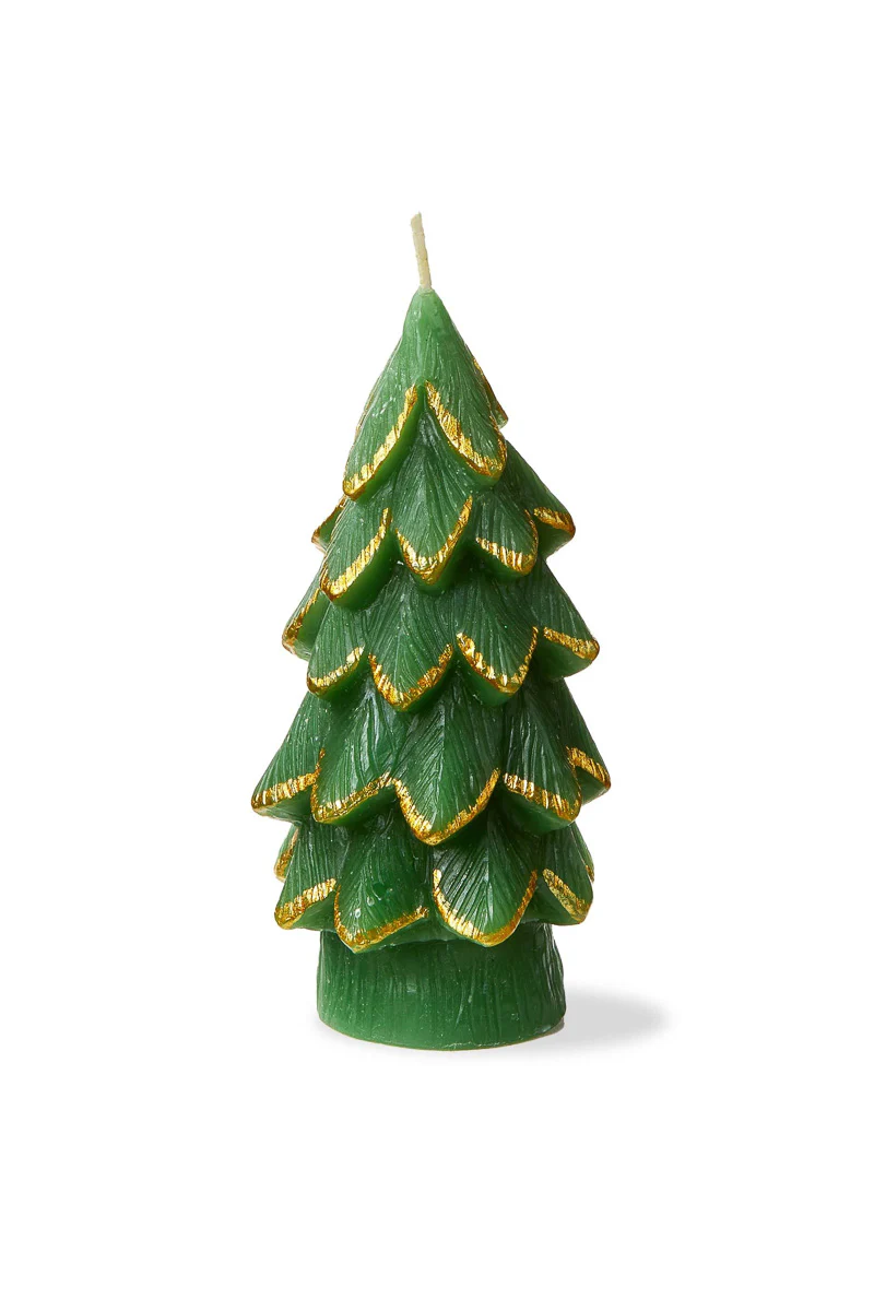 Gilded Pine Tree Candle Small Green