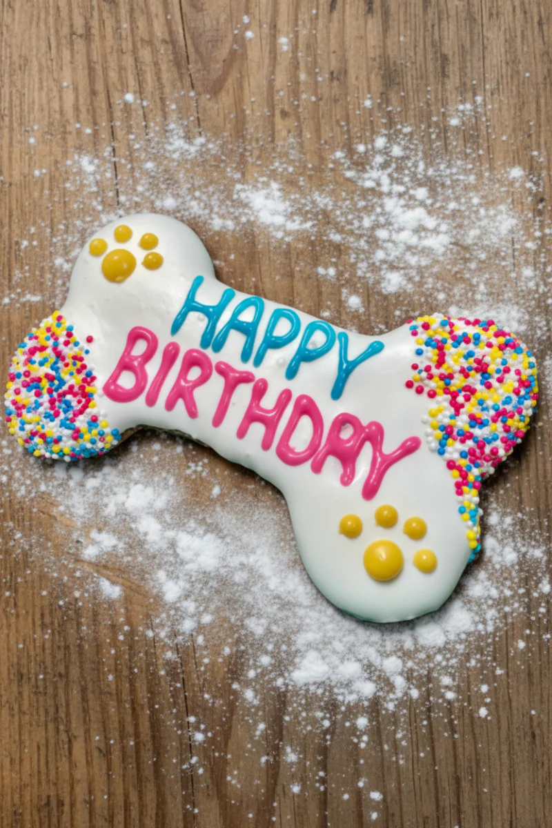Happy Birthday Bone Yogurt Fiesta Dog Cookie