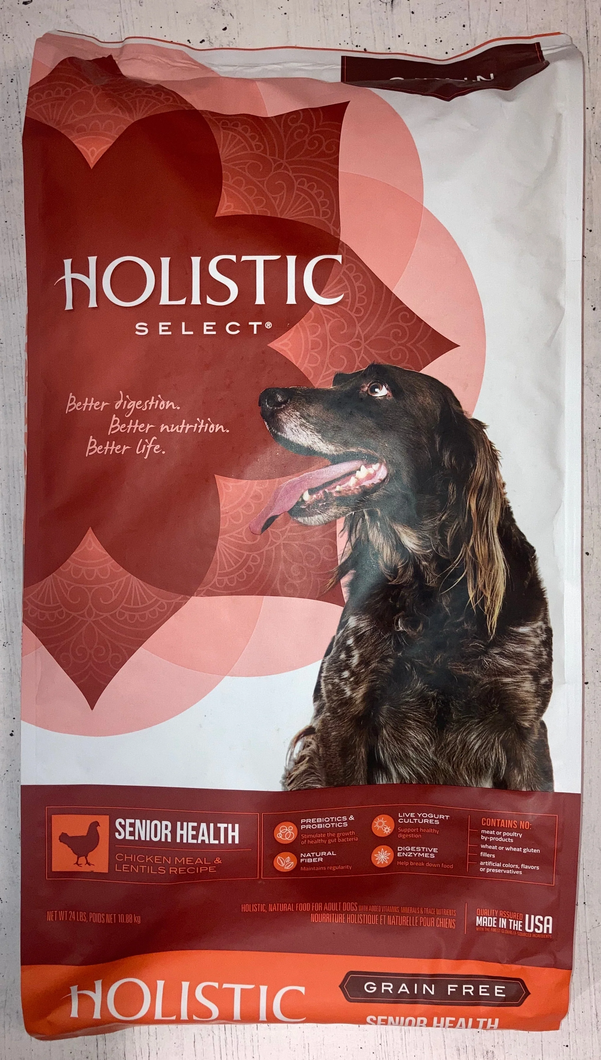 Holistic Select Senior Health Chicken Meal & Lentils Recipe Dry Dog Food 24 lb - Image 2