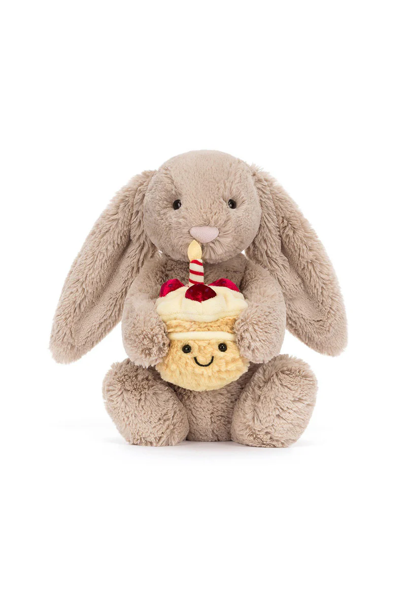Jellycat Bashful Beige Bunny "Birthday" - Image 2