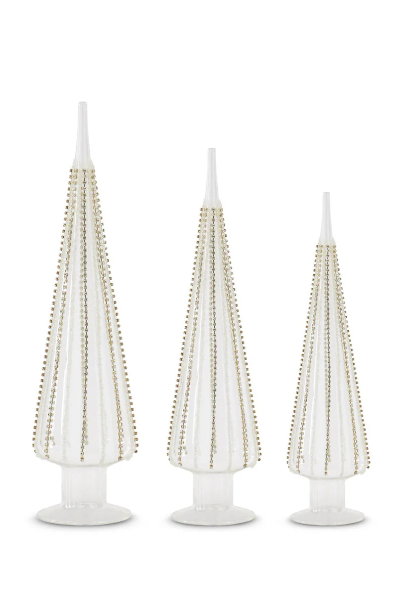 Jeweled Clear Glass Cone Tree Medium - Image 2