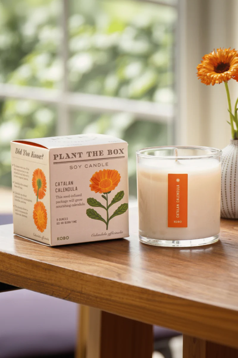 KOBO Catalan Calendula Plant the Box Candle 9 oz