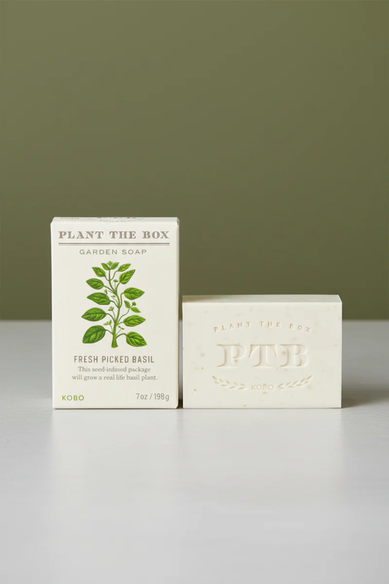 Kobo Fresh Picked Basil Plant The Box Bar Soap