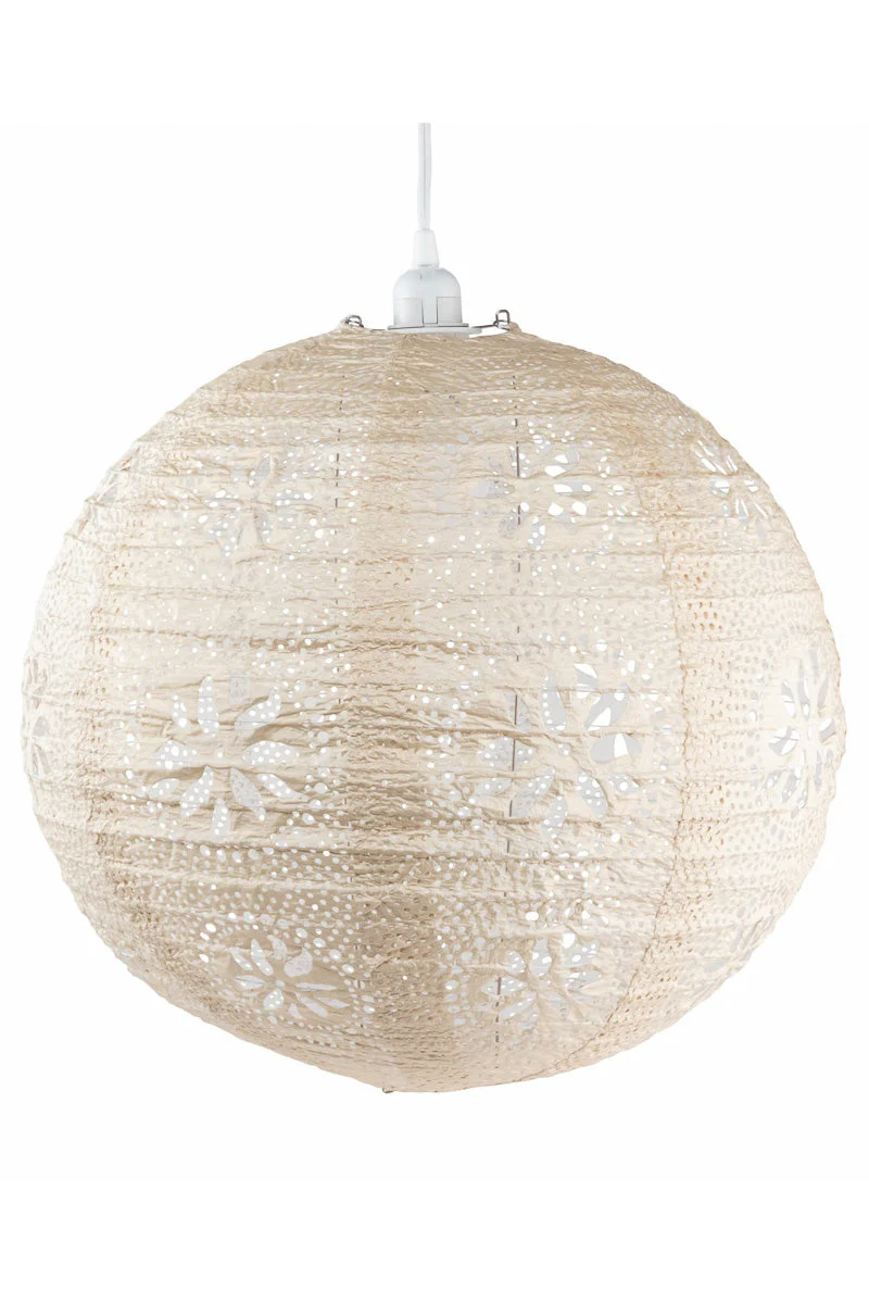 Soji Stella Nova Globe Boho Solar Lantern 18" Pearl - Image 2