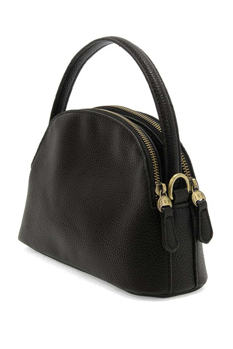 Larissa Double Zip Dome Crossbody Black - Image 2