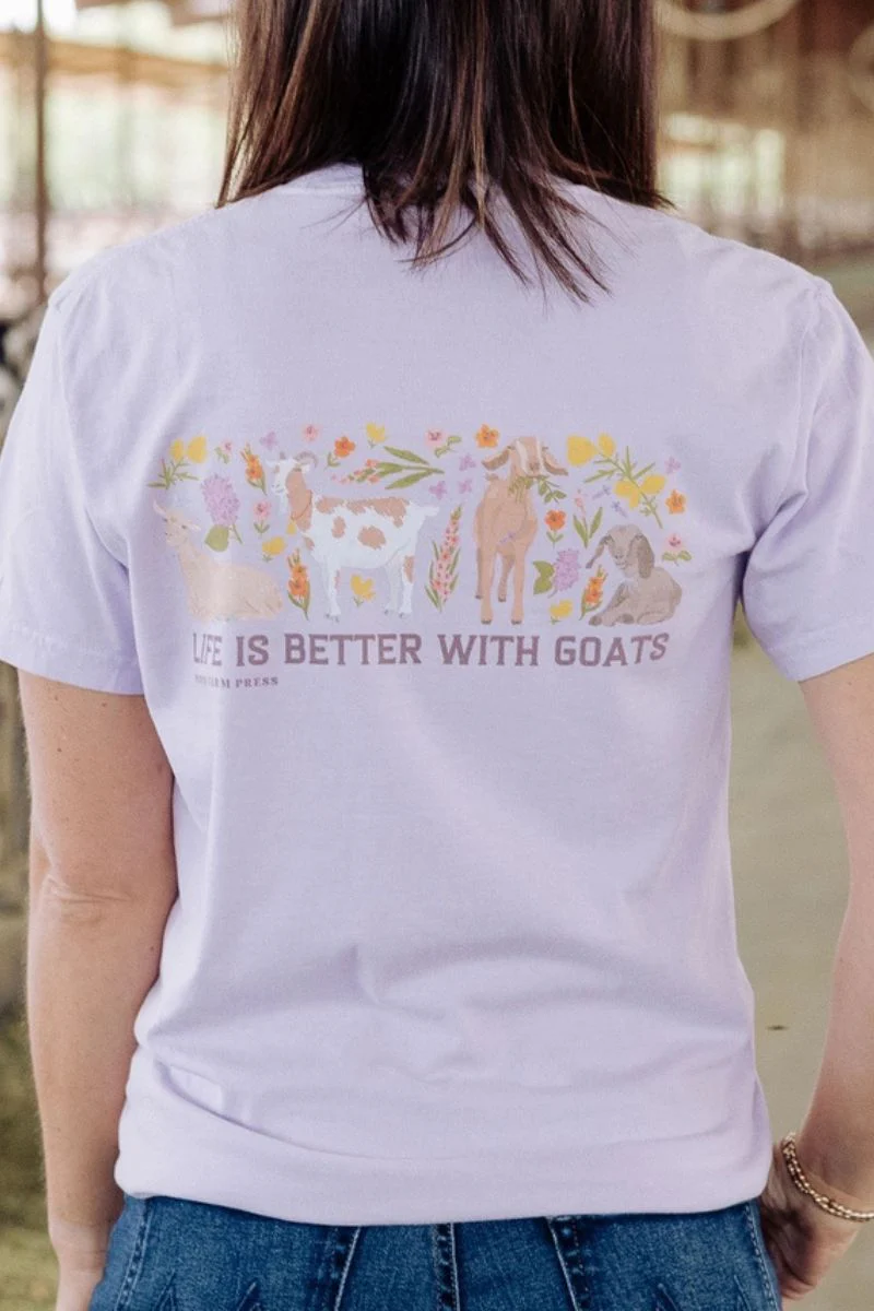 Life Is Better With Goats Tee Large Orchid - Image 2