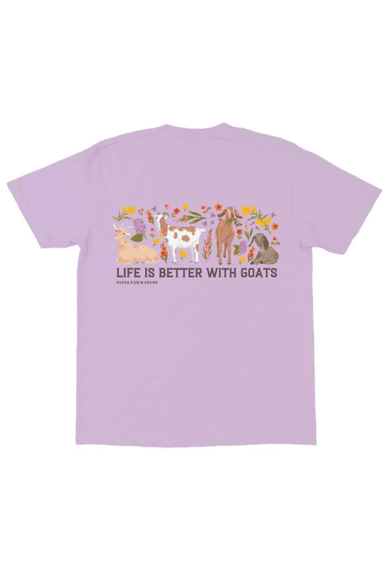 Life Is Better With Goats Tee Medium Orchid - Image 2