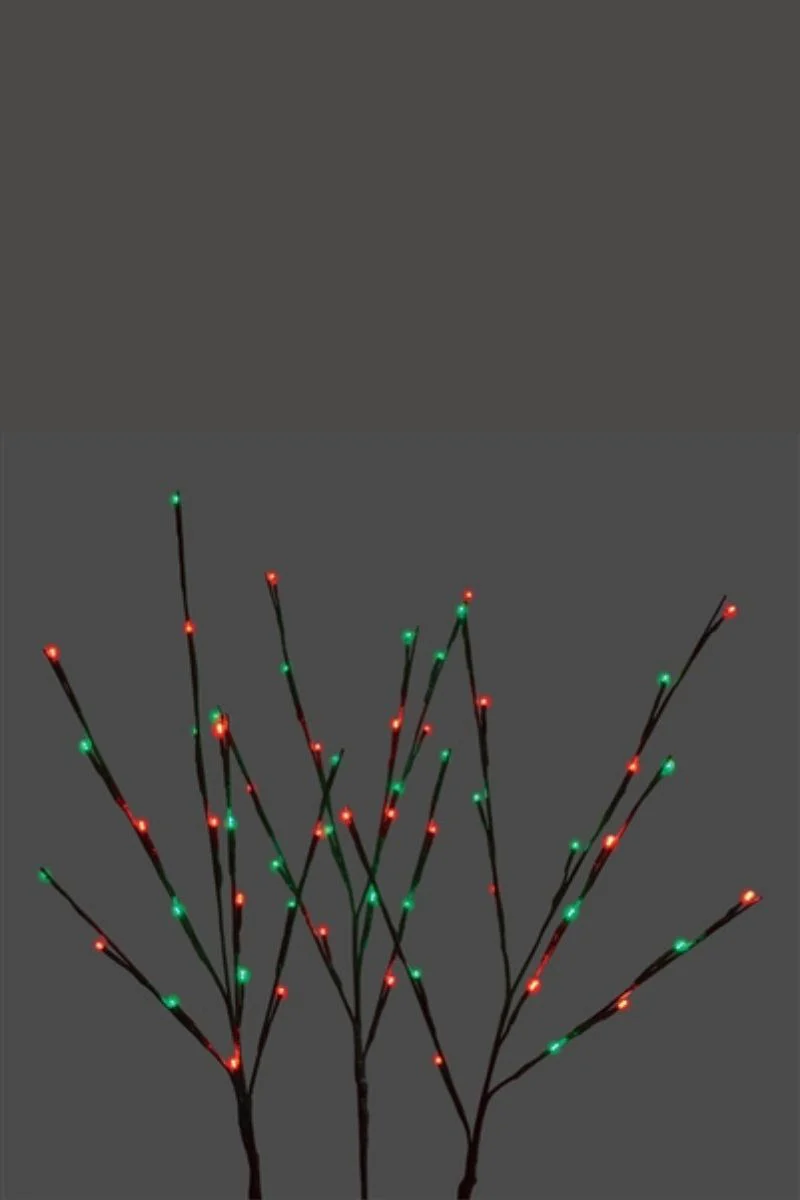 Twigs LED Set of 3 60 Lights Red & Green
