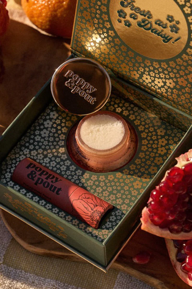 Poppy & Pout Lip Care Duo Pomegranate Peach