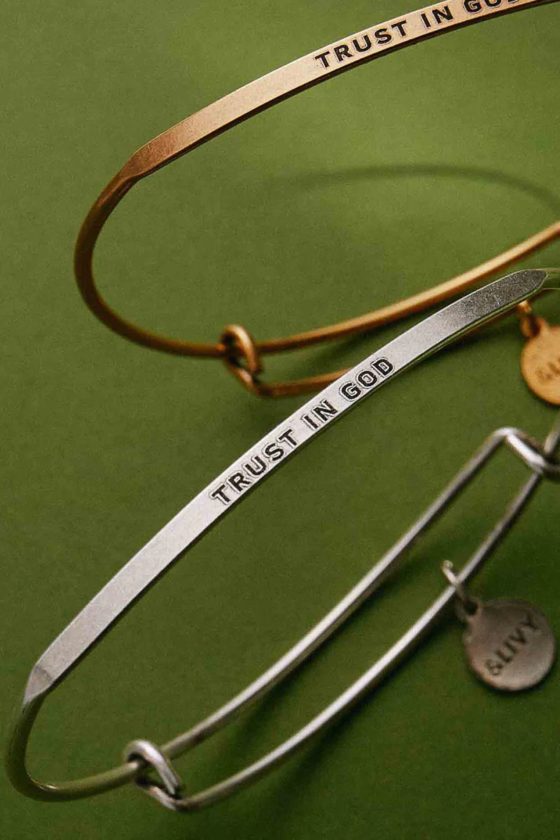 &Livy Posy Bracelet Trust in God Antique Silver